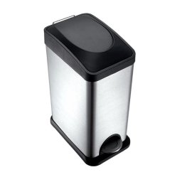 Coș de gunoi 15 l negru/oțel inoxidabil