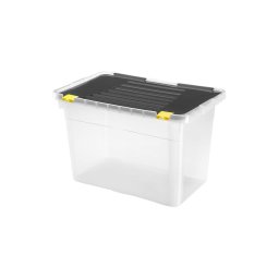 Cutie de depozitare 54 l negru/transparent
