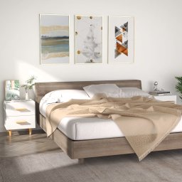Noptiera, 2 buc., alb, 40x35x47,5 cm GartenMobel Dekor