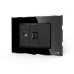 Priza TV + Internet cu Rama din Sticla LUXION, Standard Italian, 3M SmartElectro IntelligentHouse