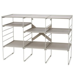 Raft reglabil pentru pantofi Joseph Joseph 55009, 12 perechi, 3 rafturi, Baza din otel, Ecru