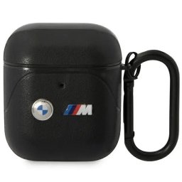 Husă Bmw Leather Curved Line pentru AirPods 1/2 – Negru