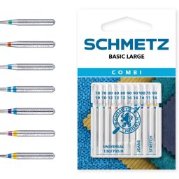Set combinat 10 ace de cusut, finete 70-75-80-90-100, Schmetz 130/705 H XVS