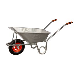 Roabă Full Zincată EvoTools Plus cu Roată Pneumatică și Jantă Metalică, Cadru Ranforsat