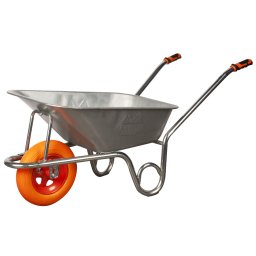 Roabă Full Zincată EvoTools Plus cu Roată Poliuretan 3.50-8, Jantă Metalică și Cadru Ranforsat