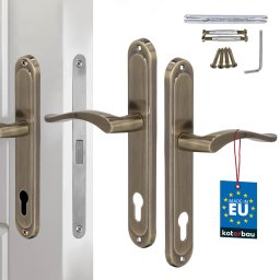 Mâner clasic pentru ușă cu placă lungă pentru cilindru patină 90 mm