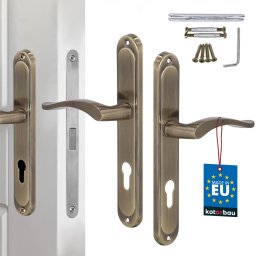 Mâner clasic pentru ușă cu placă lungă pentru cilindru patină 72 mm