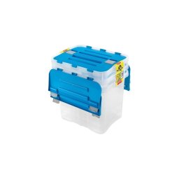 Set de 3 cutii de depozitare DRAGON, 24 l, gri/transparent