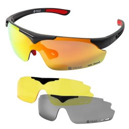 YEAZ Ochelari de soare sport 'Sunup' galben / portocaliu / negru
