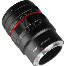 Obiectiv manual Meike MK 50mm F1.2 negru pentru Canon EF Mount