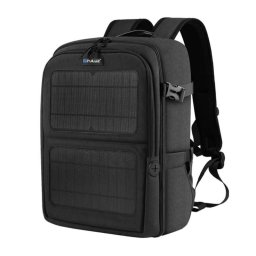 Rucsac foto impermeabil cu panouri solare PU5018B Puluz pentru camera video sport, accesorii si laptop de pana la 14 inch, Negru