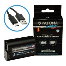 Acumulator replace Patona Platinum DMW-BLK22 2400mAh pentru Panasonic S5, G9, GH5, GH5S-1401