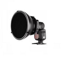 Beauty-dish FalconEyes cu grid honeycomb pentru blitz pe patina cu adaptor universal