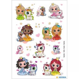 Herma: Set abțibilduri - Prințese și unicorni