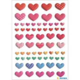 Herma: Abțibilduri pufoase cu inimi colorate