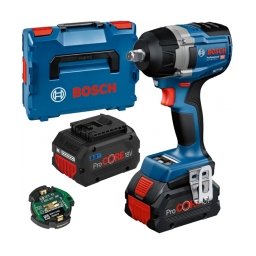 Bosch - GDS 18V-750 C - Masina de insurubat cu impact cu 2 acumulatori si incarcator, Li-Ion, 18 V, 8 Ah, patrat 1/2 inch, 750 Nm, M12-M22, valiza speciala, accesorii