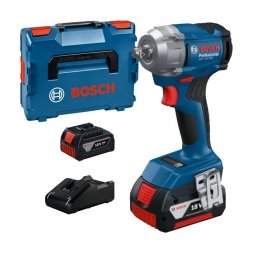 Bosch - GDS 18V-350 - Masina de insurubat cu impact cu 2 acumulatori si incarcator, Li-Ion, 18 V, 4 Ah, patrat 1/2 inch, 350 Nm, M10-M18, valiza speciala