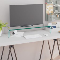 Stand TV/Suport monitor, sticla transparenta, 80x30x13 cm GartenMobel Dekor