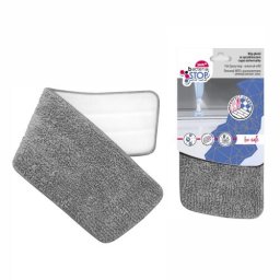 Rezerva mop plat antibacteriana cu microparticule de argint; "BACTERIA STOP" previne formarea bacteriilor; rezerva isi pastreaza proprietatile antibacteriene pt min 30 spalari; utilizare umeda sau uscata, cu sau fara detergent