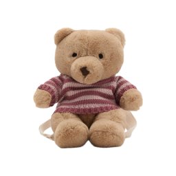 MANGO KIDS Rucsac 'BEAR' bej închis / mov liliachiu / mov zmeură