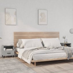 Noptiere, 2 buc., gri beton, lemn prelucrat GartenMobel Dekor