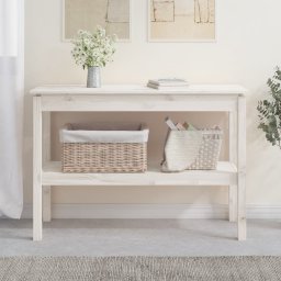 Masa consola, alb, 110x40x75 cm, lemn masiv de pin GartenMobel Dekor