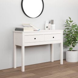 Masa consola, alb, 100x35x75 cm, lemn masiv de pin GartenMobel Dekor