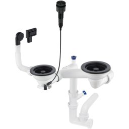 Space-Saver Sifon pentru chiuveta din granit, 1,5- și 2-cuve - Space-Saver Finisaj: Negru ZXY_N983
