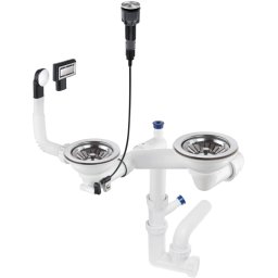 Space-Saver Sifon pentru chiuveta din granit, 1,5- și 2-cuve - Space-Saver Finisaj: Oțel periat ZXY_9983
