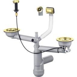 Space-Saver Lux Sifon pentru chiuveta din granit, 1,5- și 2-cuve - Space-Saver Finisaj: Auriu / Gold ZXY_Z912