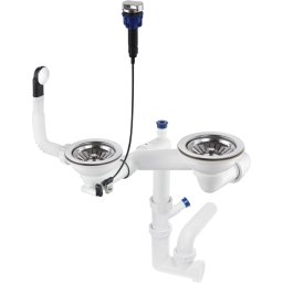 Space-Saver Sifon pentru chiuveta din granit, 1,5- și 2-cuve - Space-Saver Finisaj: Oțel periat ZXY_9973