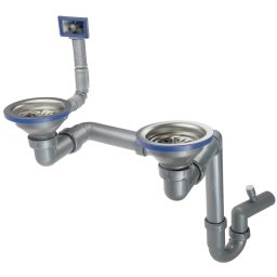 Sifon pentru chiuveta din inox, 1,5- și 2-cuve Finisaj: Oțel periat ZXY_9956