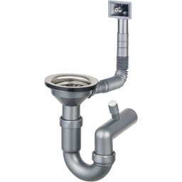 Sifon pentru chiuveta din inox, 1-cuvă - 3,5" rigole Finisaj: Oțel periat ZXY_9926
