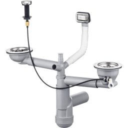Space-Saver Lux Sifon pentru chiuveta din granit, 1,5- și 2-cuve - Space-Saver Finisaj: Oțel periat ZXY_9912