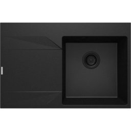 Evora Chiuvetă din granit, 1-cuvă cu picurător - stânga Finisaj: Negru ZQJ_G11L