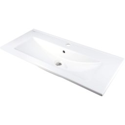 Tubo Lavoar ceramic, încastrat, cu gaură pentru baterie Finisaj: Alb CTU_638M