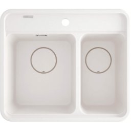 MOMI Chiuvetă din granit, 1,5-cuve Finisaj: Alb ZKM_A503