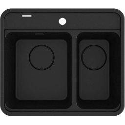 MOMI Chiuvetă din granit, 1,5-cuve Finisaj: Negru ZKM_G503