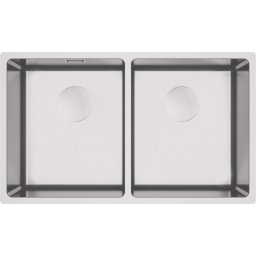 Egeria Chiuvetă din inox, 2-cuve, montare sub blat Finisaj: Oțel periat ZPE_020A