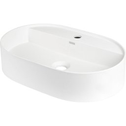 Silia Lavoar din granit, blat, cu gaură pentru baterie - oval Finisaj: Alb CQS_AU6B