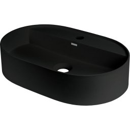 Silia Lavoar din granit, blat, cu gaură pentru baterie - oval Finisaj: Negru CQS_NU6B