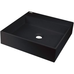 Correo Lavoar din granit, blat, cu gaură pentru baterie - 400x400 mm Finisaj: Negru CQR_NU4S