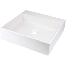 Correo Lavoar din granit, blat, cu gaură pentru baterie - 400x400 mm Finisaj: Alb CQR_AU4S