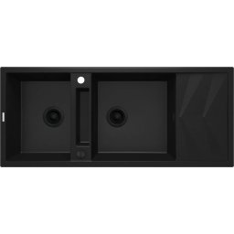 Magnetic Chiuvetă magnetică din granit, 2-cuve cu picurător Finisaj: Negru ZRM_N213