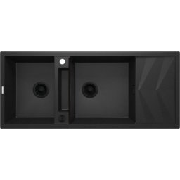 Magnetic Chiuvetă magnetică din granit, 2-cuve cu picurător Finisaj: Negru ZRM_G213