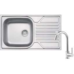 Legato Chiuvetă din inox cu baterie, 1-cuvă cu picurător Finisaj: Oțel periat ZELA0113