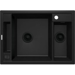 Magnetic Chiuvetă magnetică din granit, 1,5-cuve Finisaj: Negru ZRM_N503