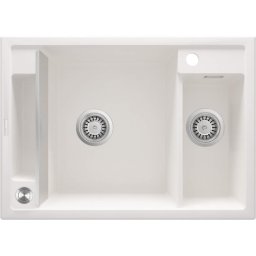 Magnetic Chiuvetă magnetică din granit, 1,5-cuve Finisaj: Alb ZRM_A503