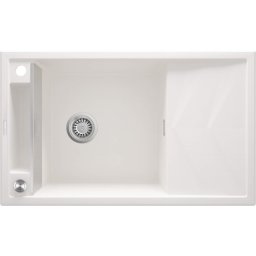 Magnetic Chiuvetă magnetică din granit, 1-cuvă cu picurător Finisaj: Alb ZRM_A113