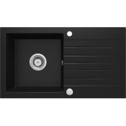 Zorba Chiuvetă din granit, 1-cuvă cu picurător Finisaj: Negru ZQZ_N113